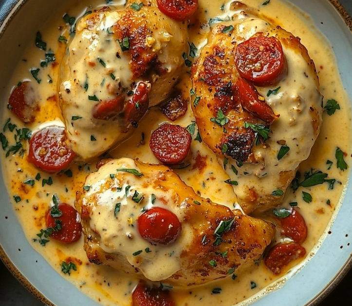 Recette de Poulet Crémeux au Chorizo
