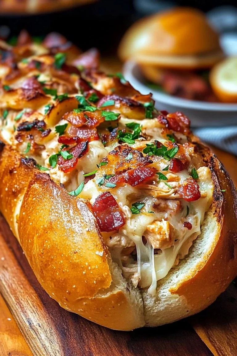 Pain Farci au Poulet, Bacon et Sauce Ranch
