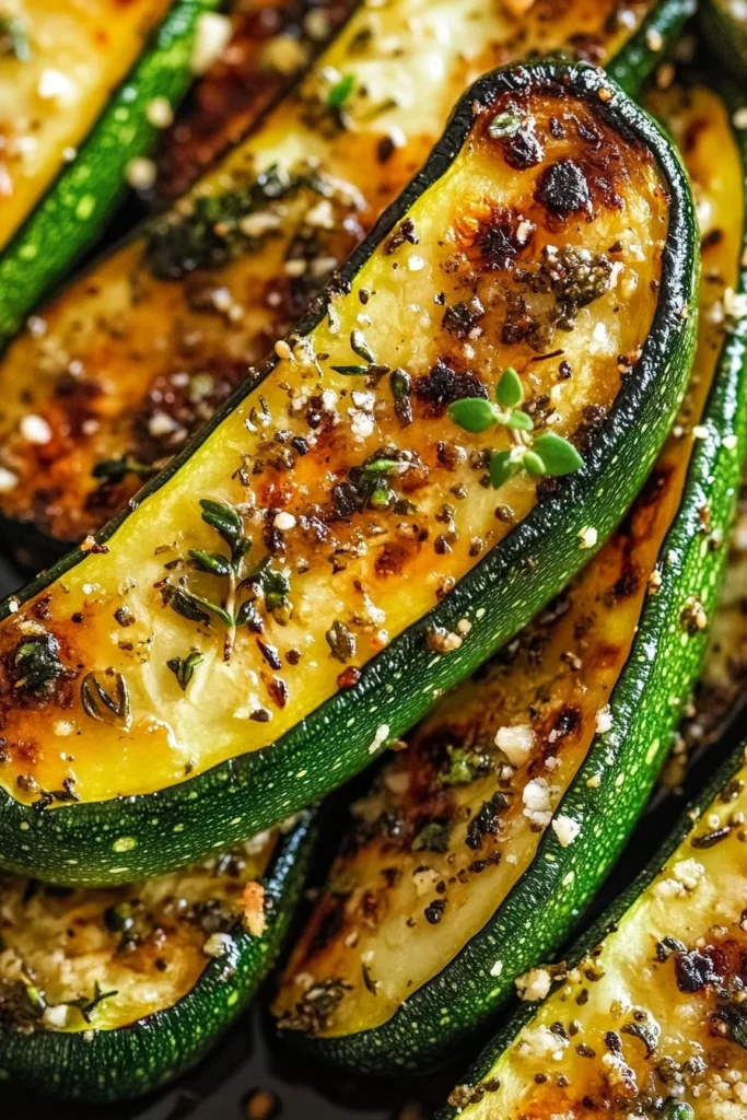 Courgettes rôties au parmesan et à l’ail