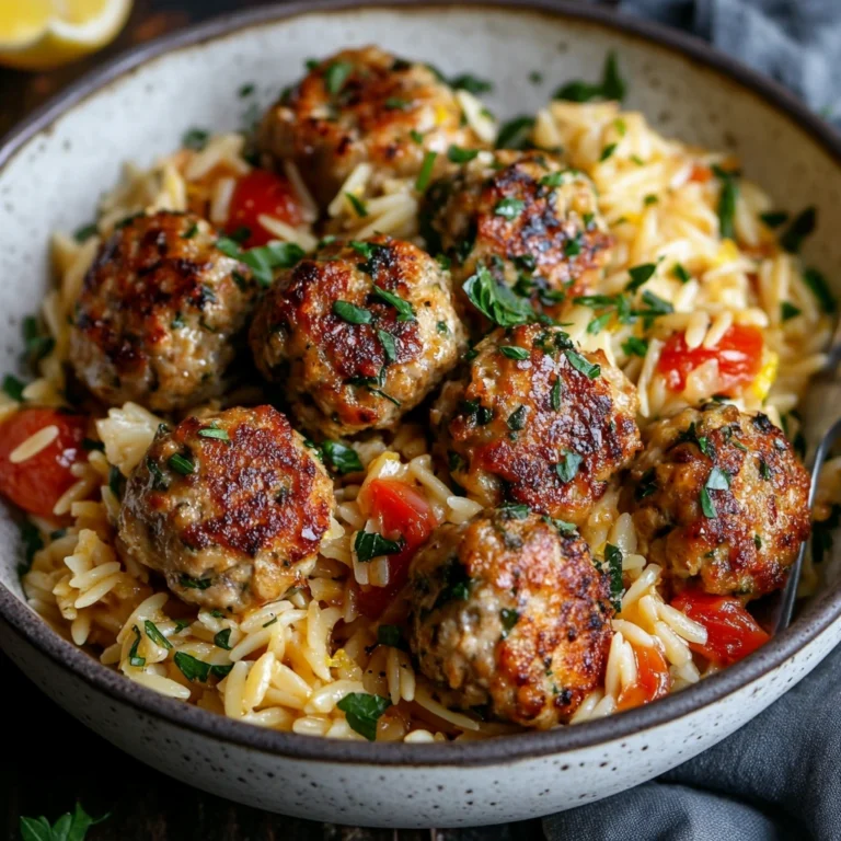 Greek Chicken Meatballs with Lemon Orzo | Cocina Republic
