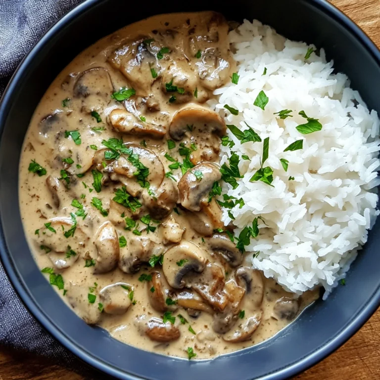 Stroganoff de Champignons & Riz Complet