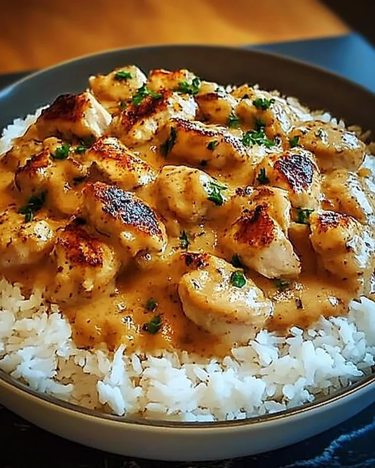 Poulet rapide à la moutarde et au miel avec du riz