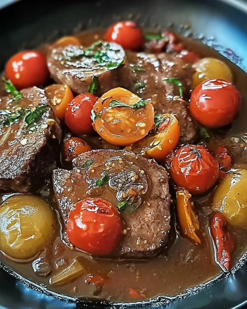 Langue de boeuf sauce tomate pimentée