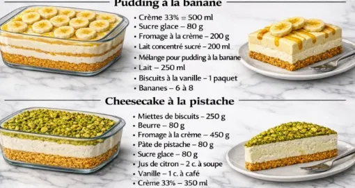 Desserts sans cuisson