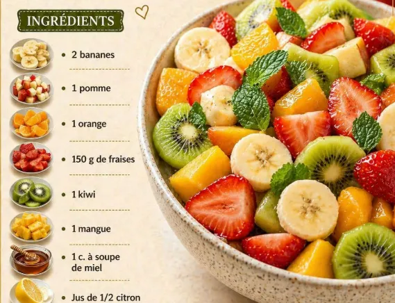 Salade de Fruits Fraîche : Recette Facile, Colorée et Pleine de Vitamines