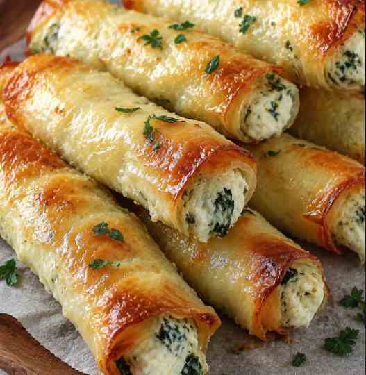 Rouleaux de Lasagnes Farcis à la Ricotta et aux Épinards