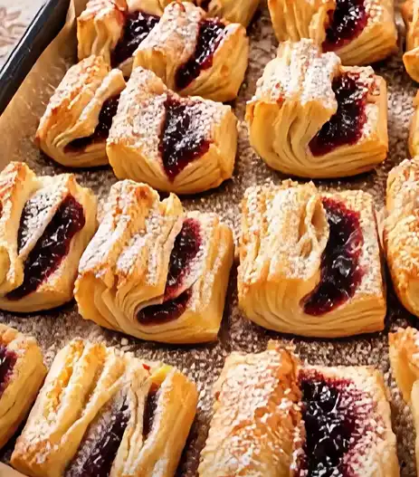 Házi lekváros leveles párnák – Ropogós, omlós, porcukros finomság!